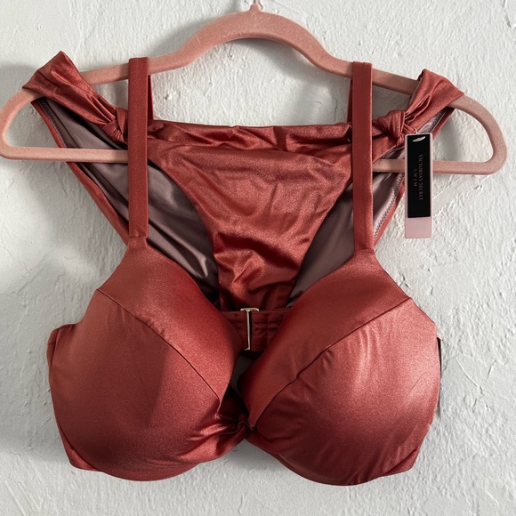 Victoria's Secret Other - Victoria's Secret Shimmery Rust Red Padded Bikini Top